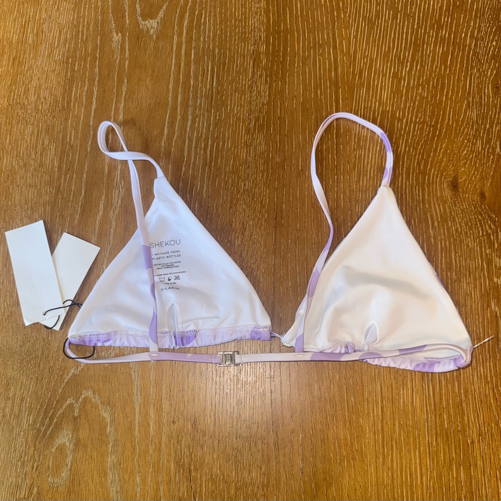 SHEKOU Something In The Water Retro Floral Triangle Bikini Top - Picture 4 of 5
